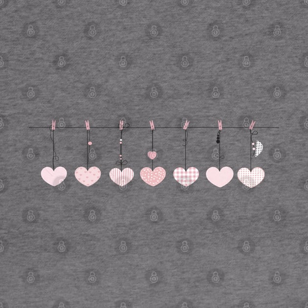 It's a girl hanging pink hearts by GULSENGUNEL